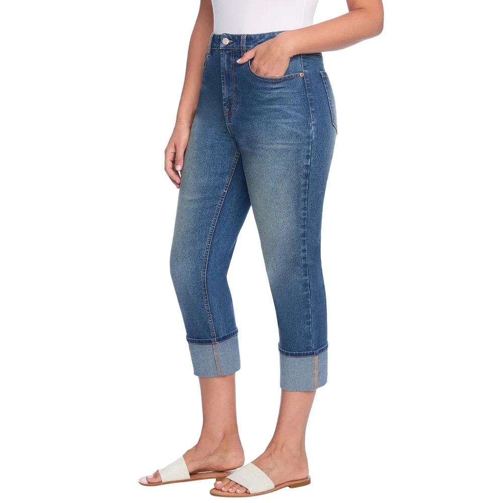 Frye High Rise Cropped Cuffed Straight Leg Amari Wash